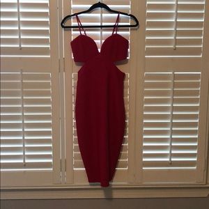 Red midi dress